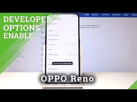OPPO Reno DEVELOPER OPTIONS / Enable OPPO Developer Settings