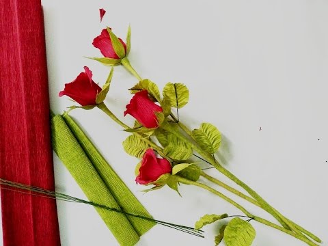 D.I.Y - How to make real paper flower - Roses  - Làm hoa hồng bằng giấy nhún