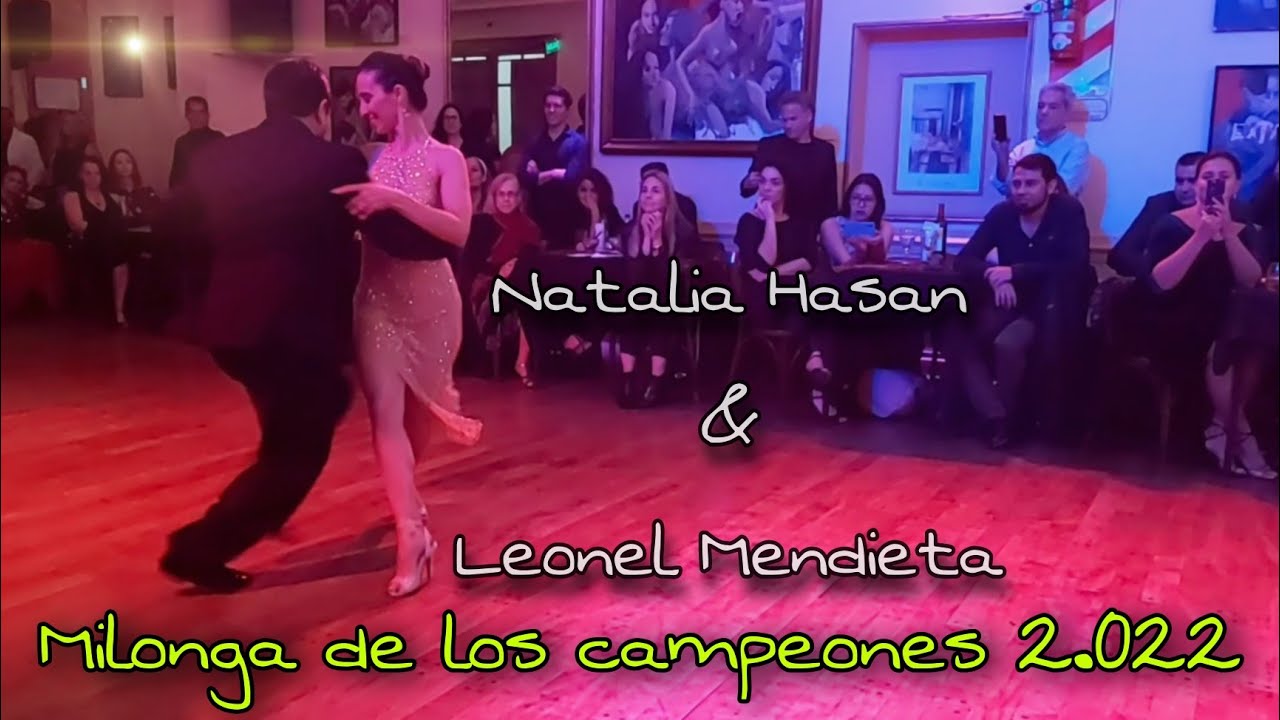 Natalia Hasan y Leonel Mendieta en la Milonga de Los Campeones: Viejo Portón, Rodolfo Biagi.