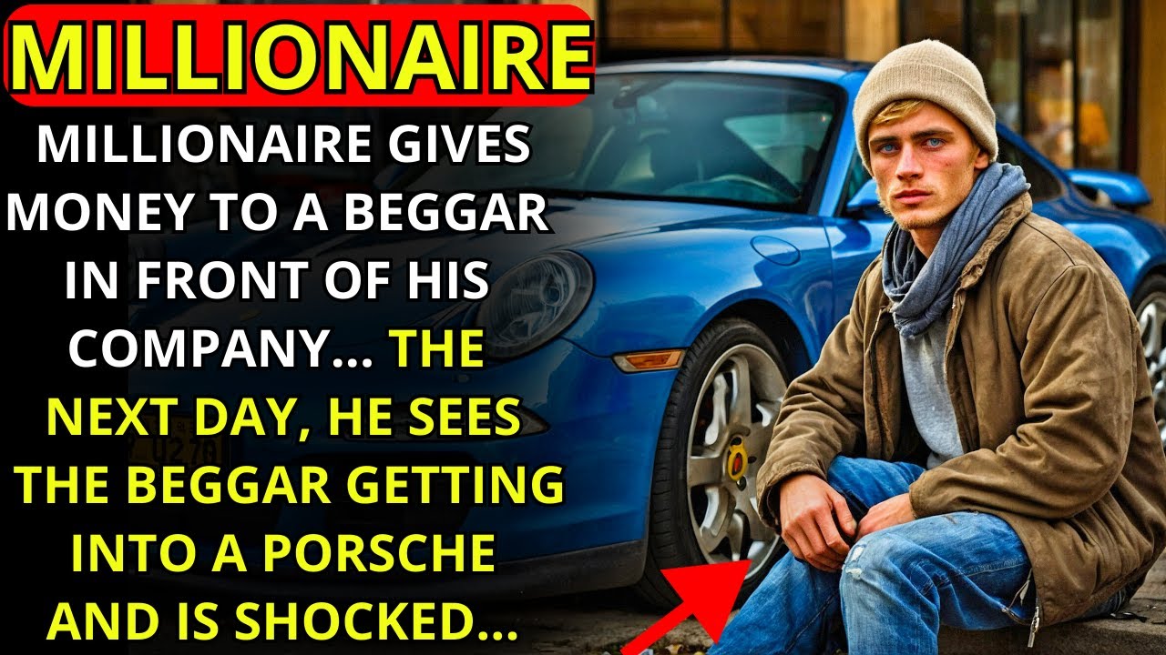 A MILLIONAIRE GAVE MONEY TO A BEGGAR... NEXT DAY, HE SAW HIM GETTING INTO A PORSCHE AND WAS SHOCKED