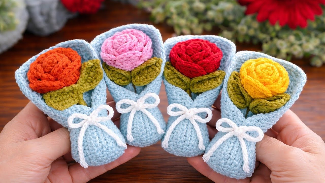 Mini Crochet Rose Bouquet Tutorial | Easy Handmade Gift for Loved Ones #rose 