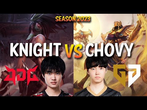 JDG Knight vs GEN Chovy - Knight AKALI vs Chovy AZIR Mid - (Oner, Knight, Peyz, Delight vs Chovy)