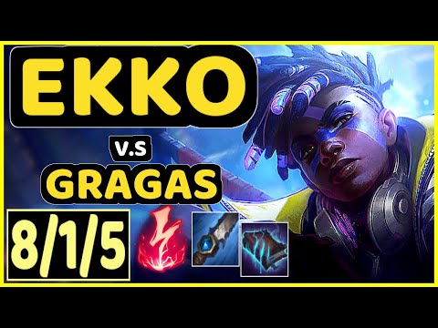WARDEN (EKKO) vs GRAGAS - 8/1/5 KDA JUNGLE GAMEPLAY - EUW Ranked GRANDMASTER