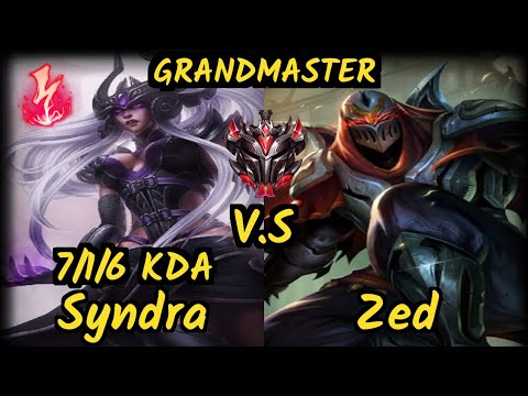 VEG Nomanz (SYNDRA) vs ZED - 7/1/6 KDA MID GAMEPLAY - EUW Ranked GRANDMASTER v9.6