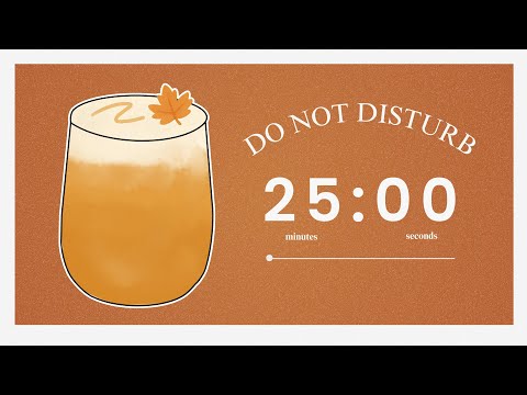 🍁☕ 3 Hour Study With Me (Maple Latte) | 25/5 Pomodoro Timer w/ Cozy Lofi Music 📚✨