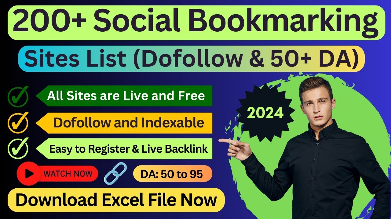 Top 200+ High DA & Dofollow Social Bookmarking Sites List 2024 #socialbookmarking #linkbuilding #seo