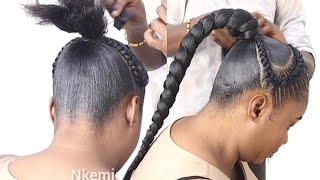 STUNNING BRAID PONYTAIL HAIRSTYLES / Classy  and Sleek Braid  Natural Hair for  simple Black Women