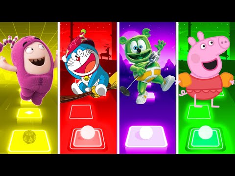 Oddbods Vs Doraemon Vs Gummy Bear Vs Peppa Pig - Tiles Hop EDM Rush!