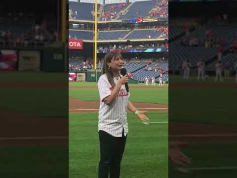 Anastasia Zannis Performs the National Anthem at the Fifth Annual AHI Phillies Greek Heritage Night