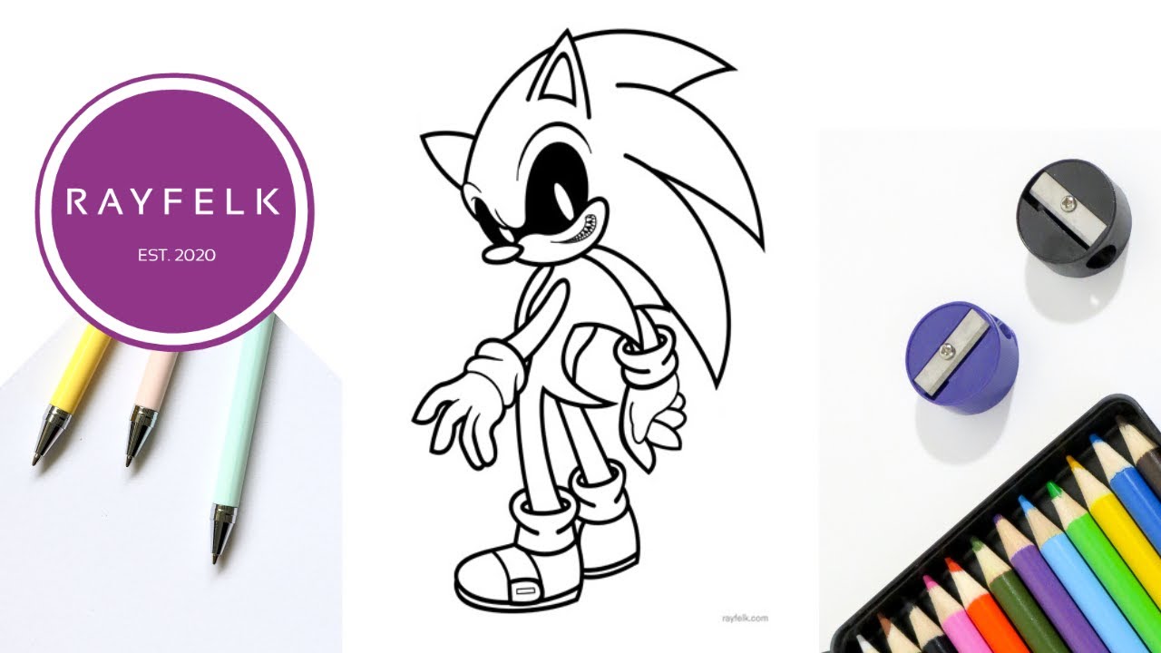 Sonic Exe Coloring Page | Free Sonic Printables | Rayfelk Arts and Printables