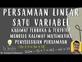 Persamaan Linear 1 Var 1 Penyelesaian Persamaan Linier Satu Variabel Matematika SMP