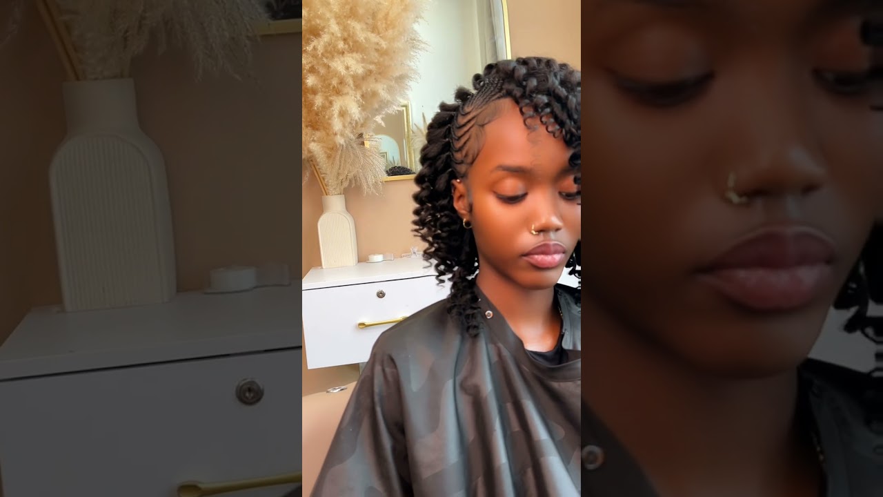 Half braids Half Quick Weave 😍 #quickweave #braids #curlyhair #chicagohairstylist