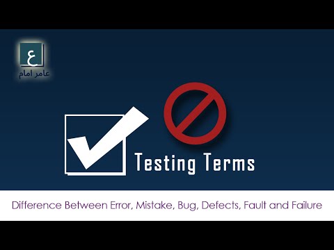 Testing Terms: Difference between error mistakes bug fault defect and failure