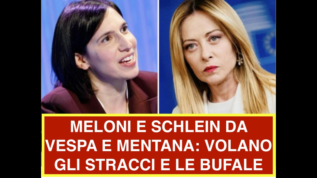 MELONI E SCHLEIN DA VESPA E MENTANA: VOLANO GLI STRACCI E LE BUFALE