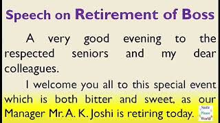 Speech on Retirement of Boss | Speech on Farewell of Boss in English