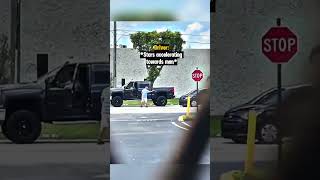 Road Rage Woman Throws Water Bottle at Man