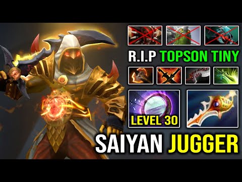 Even Topson Tiny is Nothing For this Level 30 Juggernaut Super Saiyan with Mirror Shield DotA 2