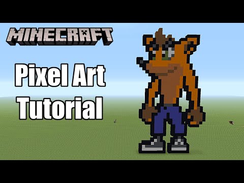 Minecraft Pixel Art Tutorial - Crash Bandicoot