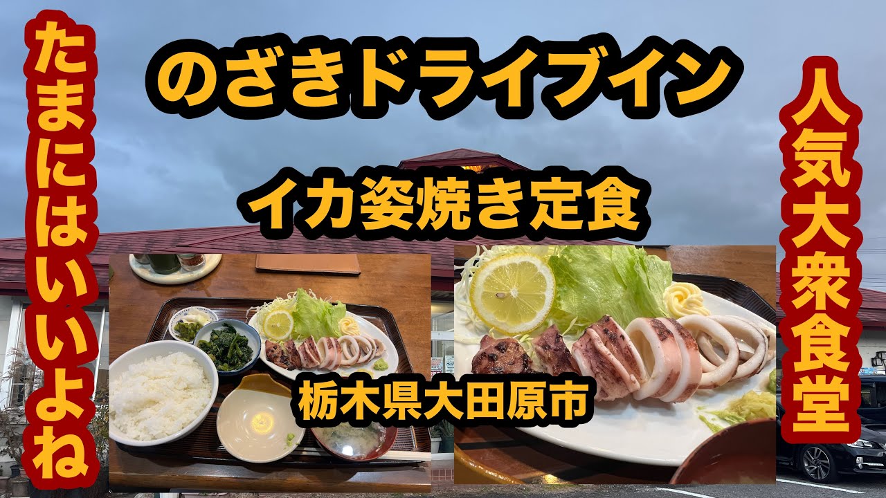 【栃木グルメ】のざきドライブイン（大田原市）イカ姿焼き定食