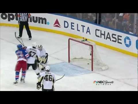 John Moore Scores 1st Goal As New York Ranger 4/3/13 [Against Penguins]