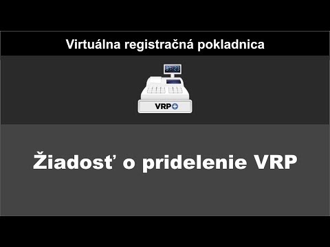 Virtuálna pokladnica ( VRP ) - registrácia do 1.4.2019
