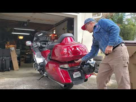 How to use helmet hooks under main cargo trunk area - Honda GoldWing GL1800 Touring Motorcycle