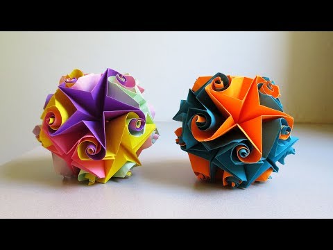 Curler stars (Krystyna Burczyk) - how to make curler star ball - EzyCraft