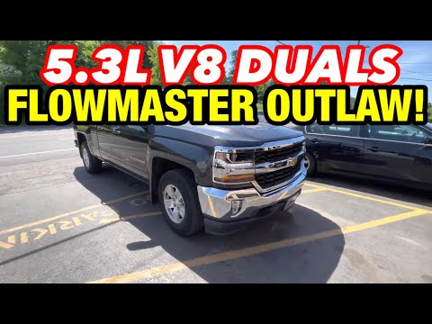 2016 Chevy Silverado LT 5.3L V8 DUAL EXHAUST w/ FLOWMASTER OUTLAW!