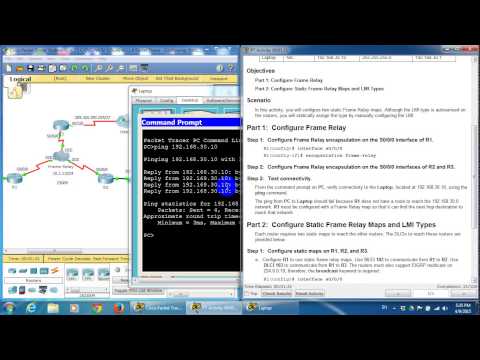 CCNA4 4.2.1.4 Packet Tracer   Configuring Static Frame Relay Maps