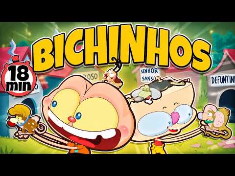 Capa de Mongo e Drongo em 4 episódios com os BICHINHOS DE ESTIMAÇÃO - Desenho Animado