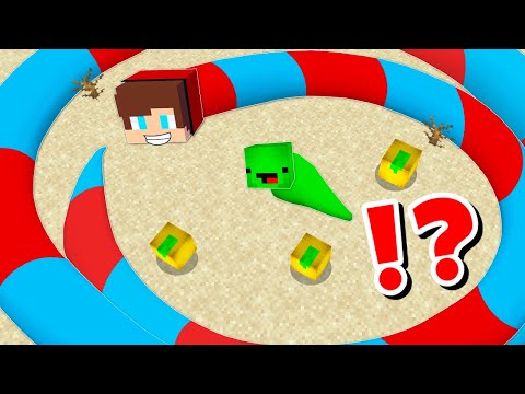 JJ and Mikey in SNAKES CHALLENGE in Minecraft / Maizen Minecraft