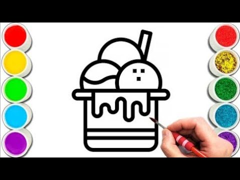 how to draw a icecream for kids | icecream painting colouring | Tasmiya art and craft