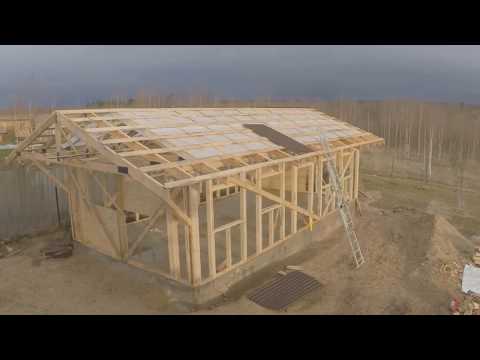 Каркасный гараж-мастерская в одиночку / garage framing alone