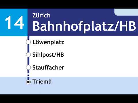 VBZ Ansagen • 14 • Seebach – Oerlikon – Hauptbahnhof – Stauffacher – Wiedikon – Triemli