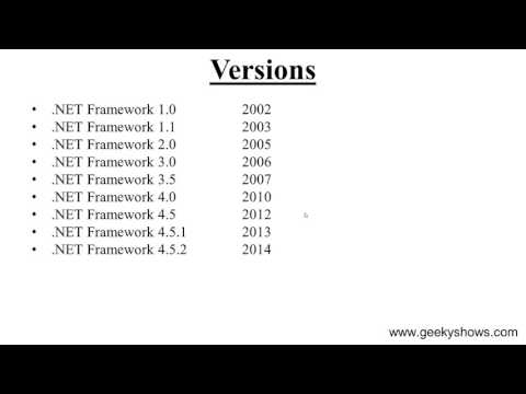 Versions of NET Framework Hindi