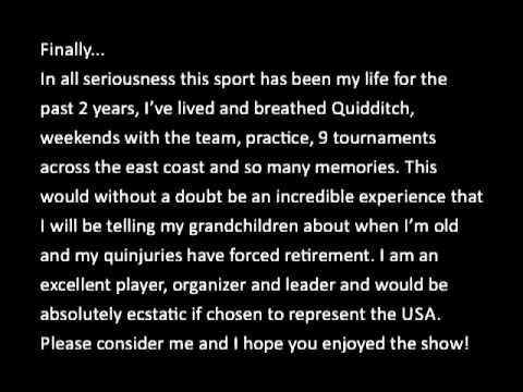 Patrick Rardin USA Quidditch Bid