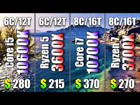 Core i5 10600K vs Ryzen 5 3600X vs Core i7 10700K vs Ryzen 7 3700X