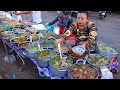 Under $1 ! Fast Serving More Than 30 Khmer Dinners |  Cambodian Street Food in Siem Reap