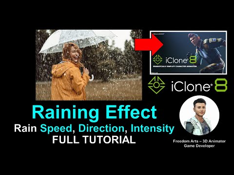 iClone 8 Rain Animation - Direction + Angle + Intensity + Size - Full Tutorial