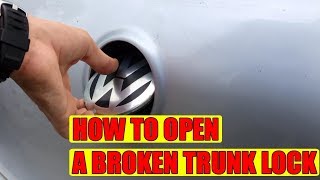 How to open a broken trunk lock (boot unlock) VW Golf Mk5, Golf GTI, Passat, Seat, Audi