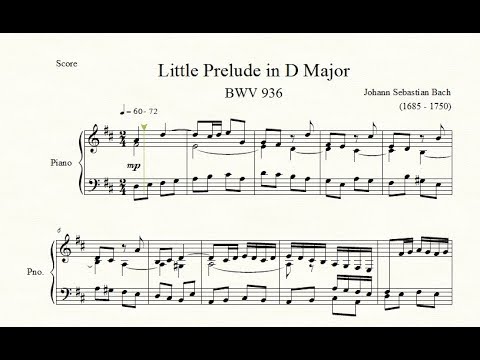 Little Prelude in D Major (BWV 936) - Johann Sebastian Bach - Piano Repertoire 8