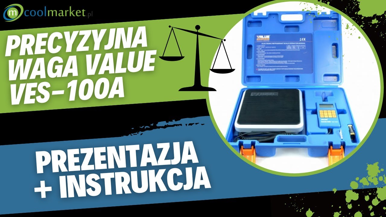 Waga chłodnicza elektroniczna, do chłodnictwa i klimatyzacji VALUE VES-100A do 100kg prezentacja