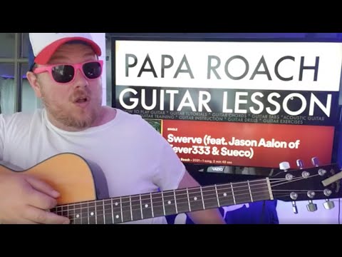 How To Play Swerve Guitar Papa Roach Sueco // easy guitar tutorial beginner lesson chords