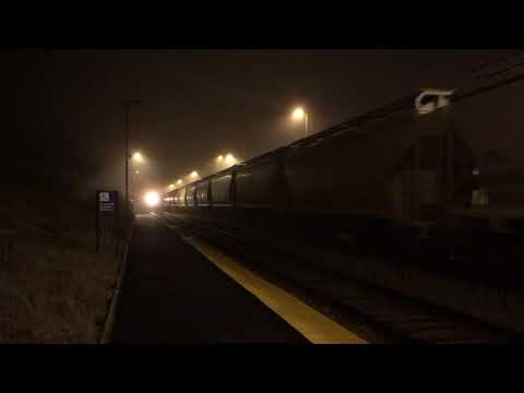 BOR TRAINS passing on foggy night