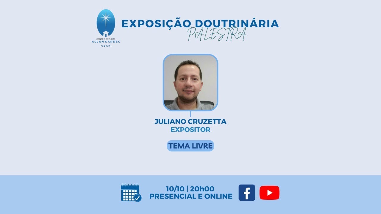 Palestra: "O Evangelho Redivivo" com Juliano Cruzetta