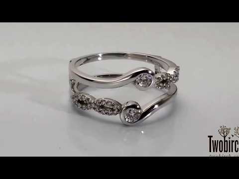 0.34ct. Infinity Bypass Ring Guard Enhancer - TwoBirch TB-GUARD-0107-WG-F