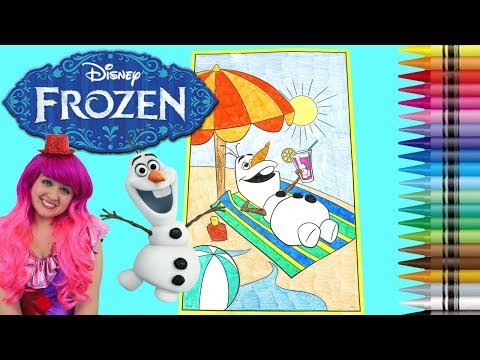 Coloring Olaf Disney Frozen GIANT Coloring Book Page Crayola Crayons | KiMMi THE CLOWN Video