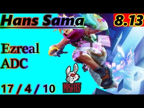 Hans Sama as Ezreal ADC - S8 Patch 8.13 - Full Gameplay