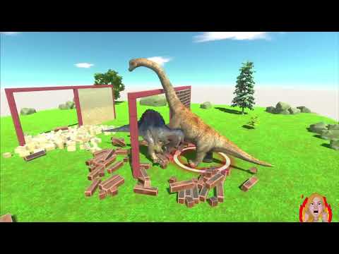 DINOSAURS battle Trex vs Spinosaurus vs Goro vc cow ARBS Animal Revolt Battle Simulator