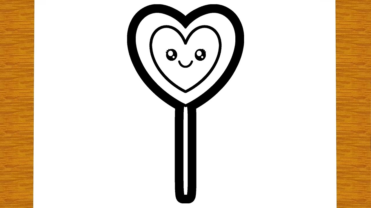 COME DISEGNARE UN LECCA LECCA A FORMA DI CUORE | Disegni facili ed educativi